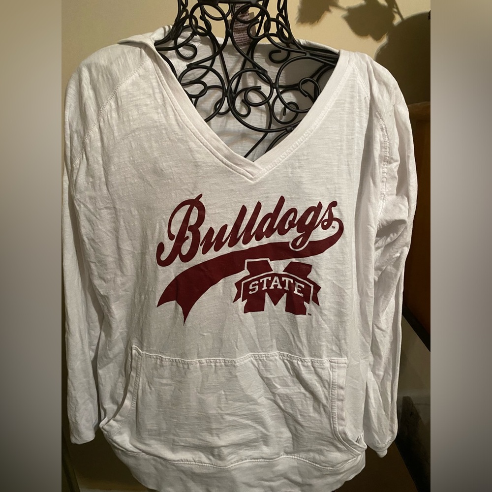 Red Oak Mississippi Bulldogs Pullover Long Sleeve Hooded T-Shirt 2xL